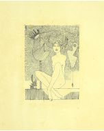 Nude is an original black and white etching realized  by Leo Guida.