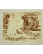 Nude is an original black and white etching realized  by Leo Guida.