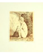 Nude is an original black and white etching realized  by Leo Guida.