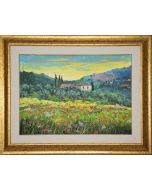 Flowers among the olive trees by Luciano Sacco - Contemporary  Artwork