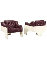 Pair of Vintage "Oriolo" Lounge Chairs by Claudio Salocchi - Design Furniture