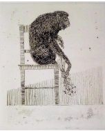 Monkey, Leo Guida, Prints, Black Ink, Etching, Aquatint, Modern, Black and white, Artwork