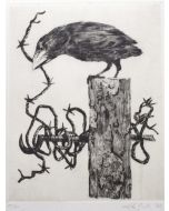 Predatory, Etching, Black and white, Artwork, Ink, Burin, Modern, Leo Guida