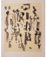 Fausto Pirandello, Bagnanti, Bathers, Colored Litograph, 1967, Modern Art Artwork, Graphic Art