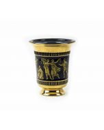 Small Gilded & Blue Vase in the Style of Piero Fornasetti