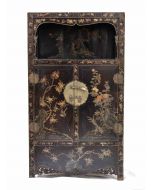 Vintage Lacquered and Painted Wooden Cabinet