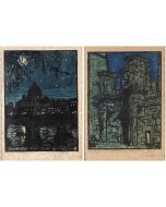 "Rome from bridge Sant'Angelo" and "Temple of Nerva"