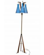 Teak and Murano Floor Glass Lamp - SOLD