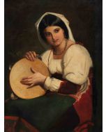 German Artist - Italian Girl with a Tambourine - Old Masters' Art