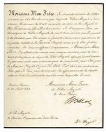 Autograph Letter by Wilhelm I of Württemberg