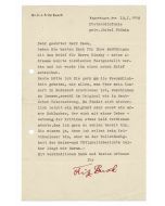 Typewritten Autograph Letter by Fritz Busch - Original Manuscripts