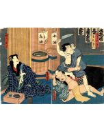 Utagawa Kunisada - Otomi Watches as the Thief Yosaburo - Modern Artwork