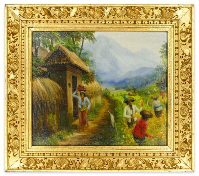 Rice weeders by Anonymous of Bali School - Contemporary artwork