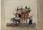 Wagon with Neapolitans is a splendid gouache drawing on paper engraved by the Italian artist Anonymous Artist of XX Century.