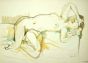 Nude of Woman is an original painting in watercolor on paper by Leo Guida in 1971.