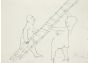 The ladder is an original modern artwork realized the 1985s by the Italian artist Mino Maccari (Siena, 1898 - Rome, 1989).