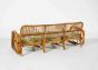  Bamboo and Fabric Sofa with Pair of Armchairs