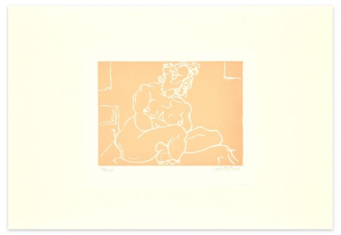 Sitting Woman by Domenico Cantatore - Contemporary artwork