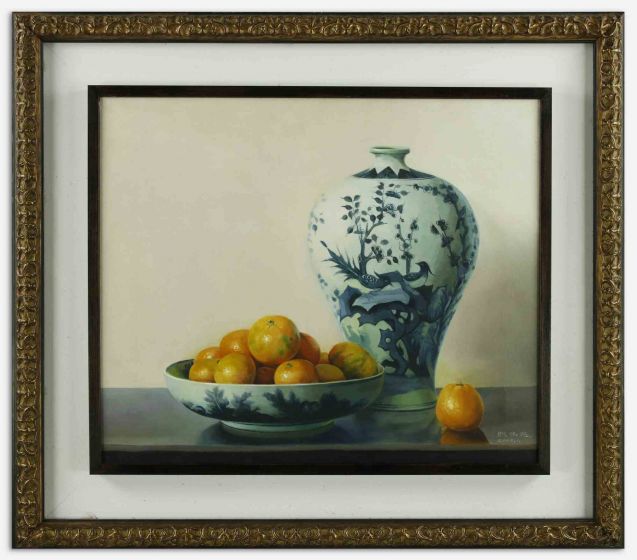 Oranges With Vase