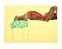 Reclining Male Nude with Green Cloth by Egon Schiele - Modern Artwork