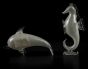 Vintage Glass Dolphin and Seahorse