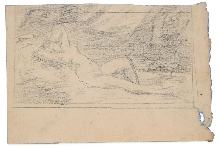 Lying Down Woman by Auguste Leroux  - Modern Artwork