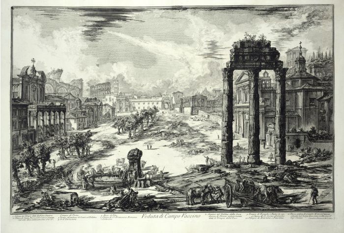 View of the Campo Vaccino by Giovanni Battista Piranesi - Old Master Artwork