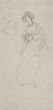 "Woman Figure"  1853's is an original tempera drawing on paper , signed and dated by Edmound De Beaumont, on the bach of the drawing.