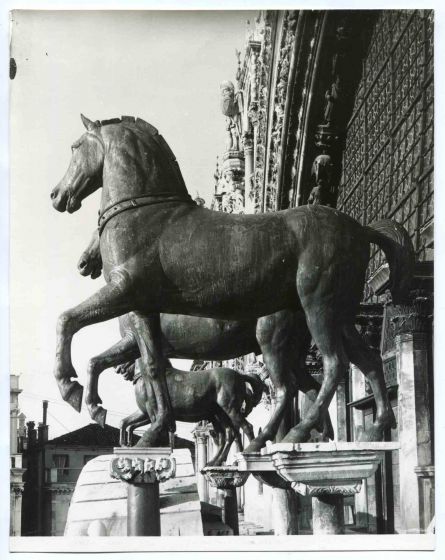 Horses Vintage Photo Detail of St. Mark's Cathedral in Venice