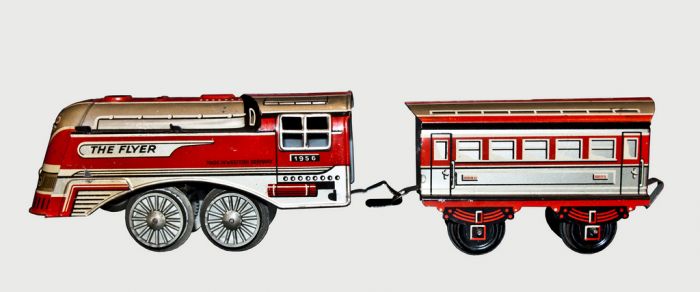 The Flyer 1956 Locomotive and Coach - Decorative Objects