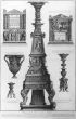 G.B.Piranesi, Three candelabra, a vase and two cinerary urns,1778. G.B.Piranesi, Etching, Vase, Old Masters, Engraving, Neoclassicism, Roman fornitures, Antiquities, Rembrandt, Goya, Cavaliere, Francesco, Ficacci, Candelabrum, Plate, Signature, Proof, Urn