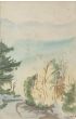 "Landscape" 1935's is an original drawing in tempera and watercolor on paper, realized by Jean Delpech (1916-1988)