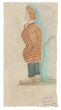 "Portrait of Zazon" is an original drawing in watercolor on paper, realized by Jean Delpech (1916-1988). 