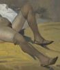 Woman Lying Down on White Cloth