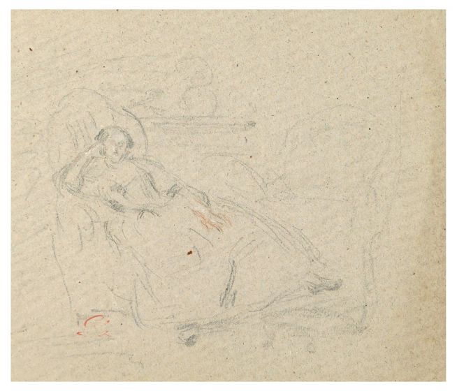 Lying Woman by Adolphe-Félix Cals - Modern Artwork