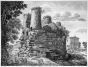 Luigi Rossini, Veduta del Monumento Sepolcrale detto degl'Orazj, e Curazj tra Albano, e Aricia. Roma, 1825, Luigi Rossini, Tivoli, Rome, Architecture, Ruins, Landscape, Roman, Villa, Palace, Neoclassicism, Old Masters, Artworks, Etchings, Engraves, Archeo