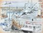 Les bateaux au port by Giselle Halff - Modern Artwork