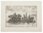 "Landscape" is an original print in etching technique on ivory-colored paper,  by Anonymous Artist of the XX Century  