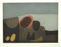 Volcanoes is an original print in etching technique on cardboard, signed by Afro Basaldella (1912-1976), In 1974S.