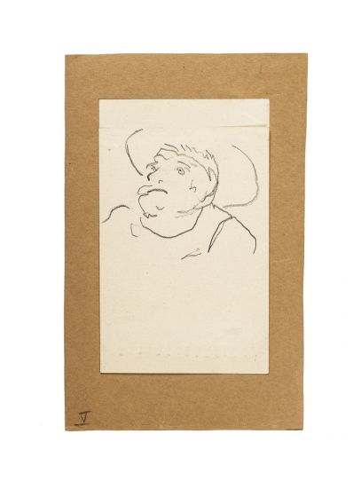 Man On Postcard by Anonymous - Modern Artwork