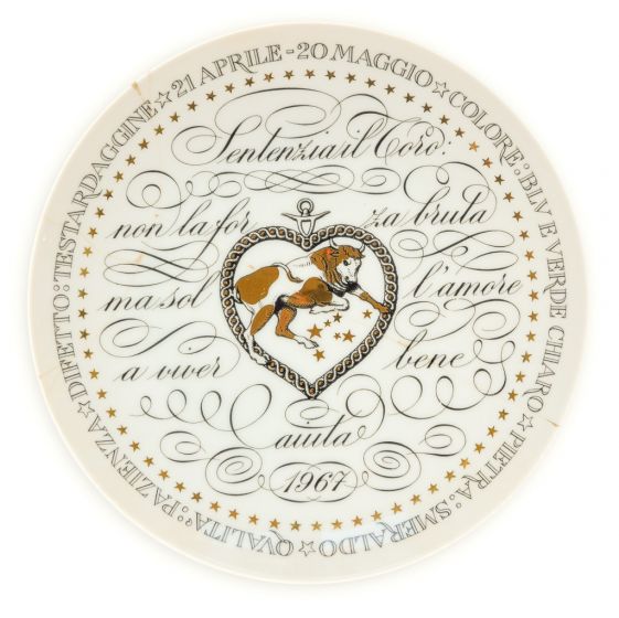 Taurus - from Zodiac Plate Series by Piero Fornasetti - Design and Decorative Object