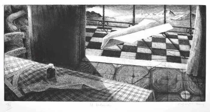 The Balcony by Piero Cesaroni - Contemporary Artwork 