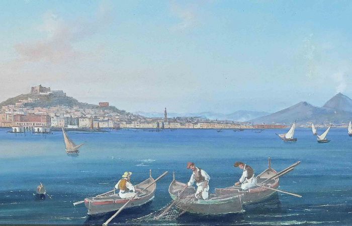 View of the Gulf of Naples, with Vesuvius on the background