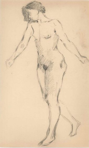 Female Nude Figure in Profile 
