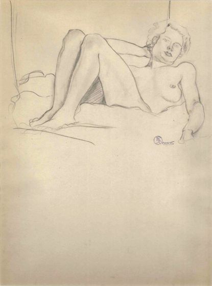 Lying Nude Figure -  Ernest Rouart - Modern Art