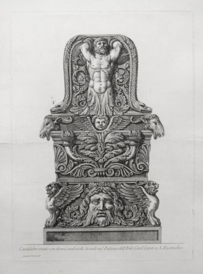 G.B.Piranesi, Candelabro ornato con diversi arabeschi, 1778, G.B.Piranesi, Francesco, Vases and Candelabras, Old Masters, Etching, Engravings, Plates, Proof, Rembrandt, Goya, Neoclassicism, Roman antiquities, arabesques, 