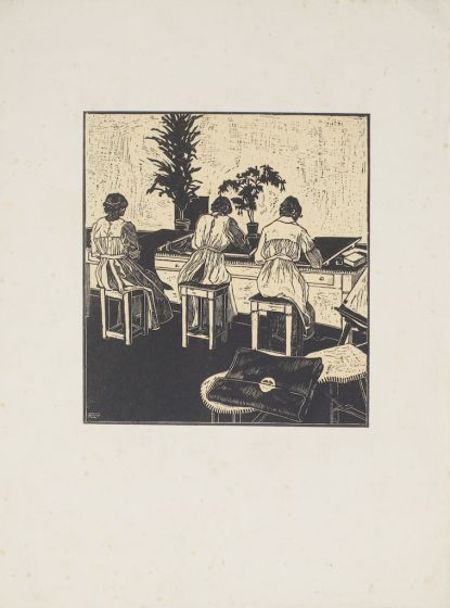 Women at Needlework by Anonymous - Modern Artwork