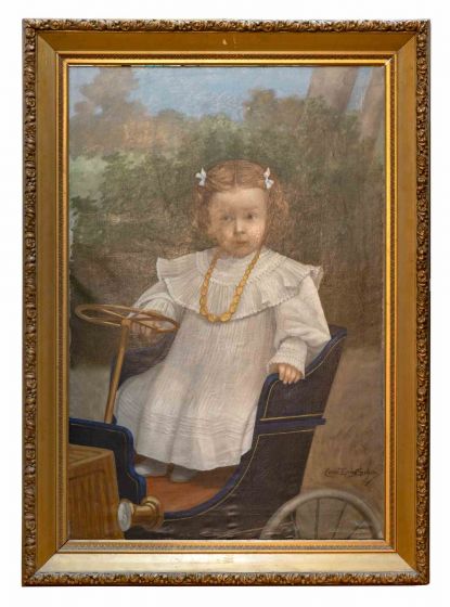 Portrait of Child on a Car