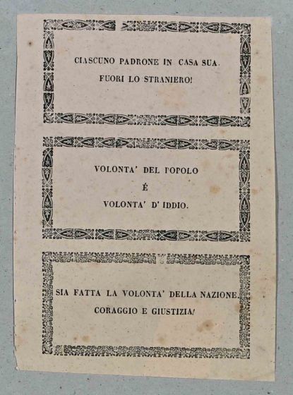 Ancient flyer "mazziniano"