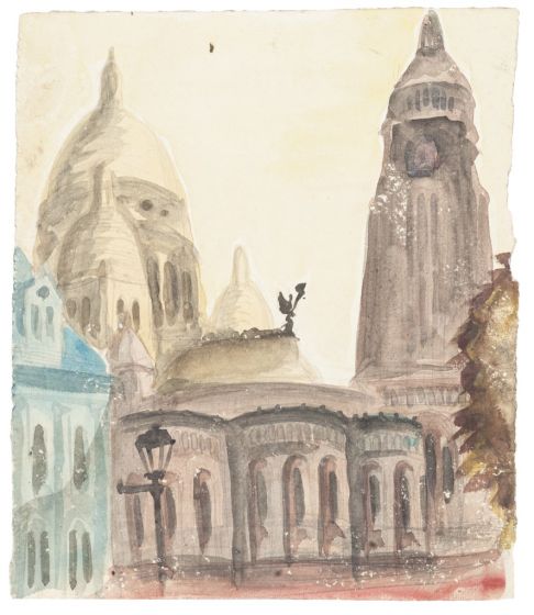 "Paris" is an original drawing in watercolor on paper, realized by Jean Delpech (1916-1988). 